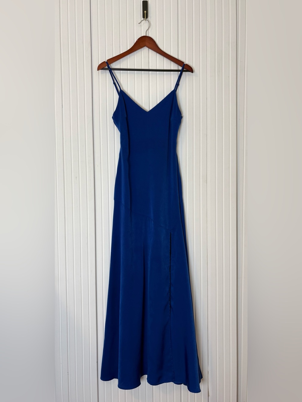Lulus Maxi Slip Dress S Drop Waist Royal Blue Wedding Guest Special Occasion
